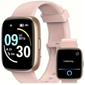 Resim Sunshine022 Alexa Smartwatch Kadın Pembe Akıllı Saat Kablosuz Arama Çoklu Spor Uyku Takibi iOs Uyumlu Android 