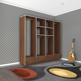 Resim Kenzlife giysi dolabı 4 bölmeli 4 çekmeceli kamil 182*200*42 cvz dolap kapaksız 