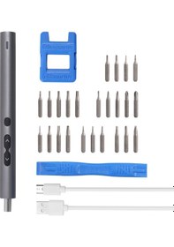 Resim Geeksen 28'li Uçlu Şarjlı Mini Tornavida Seti - Type-c, 200r/dk, Led Aydınlatmalı, Elektronik Tamir İçin Çok Fonksiyonlu 