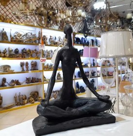 Resim Modern Yoga Statue, Abstract Meditation Sculpture, Yoga Meditation Statue, Abstract Yoga Sculpture, Polyester Zen Figurine, Modern Zen Decor, Yoga Sculpture, Yoga Statue, Yoga Decor - Object-4 