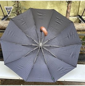 Resim April A-228g Elite G2 Otomatik 10 Telli Şemsiye Ekose Siyah 