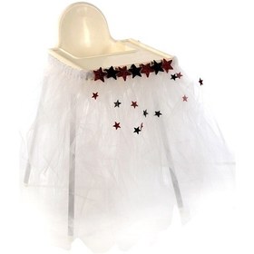 Resim Mama Sandalyesi Tütü Etek. Kristal Tüllü. 10 M2. Beyaz 