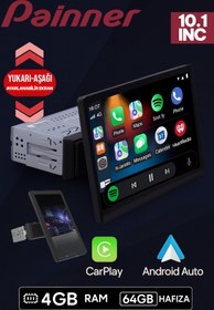 Resim Painner P1003 10.1inç Dönen Ekran 4gb Ram 64gb Hafıza Android Tek Din Carplay Multimedya Teyp 