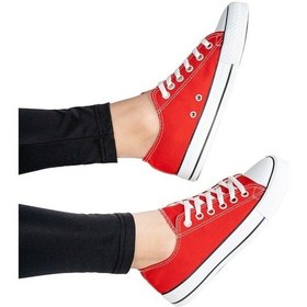 Resim Unisex Keten Spor Ayakkabı Kırmızı 