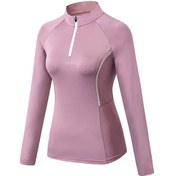 Resim Moveevo Pembe Kadın Yoga Sweatshirt - Yüksek Esneklikli, Hızlı Kuruyan, Dikişli Yaka, Rehberli Kollü, Fitness Ve Koşu İçin Beden M 