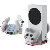 Resim Xuweiwei Beyaz Xbox Series S Soğutma Standı İki Soğutucu Fanlı Şarj Yuvası Led Göstergeli Usb Portu Kontrolcü Tutacağı 