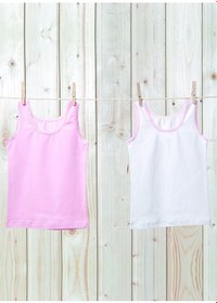 Resim Kız Çocuk Atlet 2li Paket 1297 - Pembe Beyaz Pembe - Beyaz 