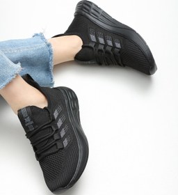 Resim ALTUNTAŞ Rahat, Hafif, Ortopedik, Yazlık, Bağcıksız, Fileli Sneaker Siyah Ayakkabı 