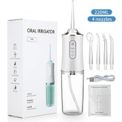 Resim Taşınabilir 3 Modlu Şarj Edilebilir Su Geçirmez Ağız İrrigatörü, Elektrikli Diş Flosser, 4 Fonksiyonlu Ev Tipi Dental Temizleyici 