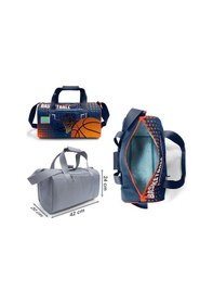 Resim Coral High Erkek Çocuk Siyah Turuncu Basketbol Desenli Çocuk Valizi Ve Seyahat/spor Çantası Seti Çok Renkli 