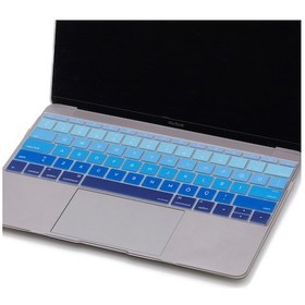 Resim Laptop Macbook Pro Klavye Koruyucu Us To Tr 13inç A1708 -13inç A1534 İle Uyumlu Ombre Lacivert Mavi 