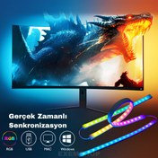 Resim Exem Shop Bilgisayar Ambilight Işığı Görüntüye Duyarlı Ambilight LED 31.5-32 İnç Uyumlu 