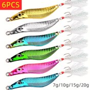 Resim 6 Parça S Şekilli Metal Payetli Balık Yemi Seti, Trolleme ve Jigging İçin Levrek ve Alabalık Avı Yemleri, Tatlısu ve Kıyı Avı Takımı 