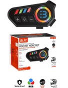 Resim Blic Rgb Işıklı Su Geçirmez IPX8 Bluetooth V5.4 İnterkom Motosiklet Kask Kulaklık İnterkom S-35 