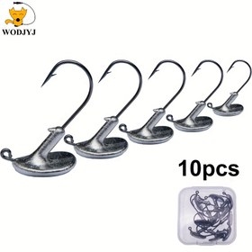 Resim 10 adet kutu Tumbler Stand Up Jig Head Kit - Asılmayan Alt Jig Başlı Kanca, 3.5g/5g/7g/10g/14g, Tatlısu ve Tuzlu Su Balıkçılığı için Karbon Çelik Çevrilebilir Kancalar 