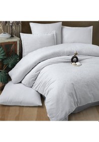 Resim Clasy Çift Kişilik Nevresim Takımı Jakarlı Saten Vienna Beyaz 