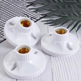 Resim Endüstriyel E27 Konu Tabanı - Sağ El Konu ile Dayanıklı Plastik Tavan Montaj Donanımı, Metal Yüzeyler için Kolay Kurulum, Güvenli Tornavida ve Anahtar Uyum, Endüstriyel Güç Tasarımı, Şık Görünüm, Sağlam İnşaat 