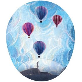 Resim Bilek Destekli Mouse Pad - Hava Balonlarını Uğurlayan Kadın Görselli Mousepad 