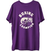 Resim Top Glory Boxing Baskılı Penye Boks Sporcu T-Shirt (532149872) 