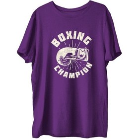 Resim Top Glory Boxing Baskılı Penye Boks Sporcu T-Shirt (532149872) 