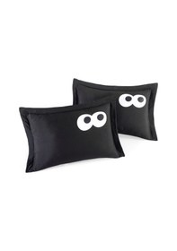Resim 2li Yastık Kılıfı Oxf. Funny Siyah Siyah 
