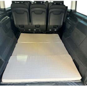 Resim Araç Yatağı Sünger Katlanabilir Oto Yatağı Üniversal 120X180X6 Cm-Tesla ve Birçok Modele Uygun-Krem 