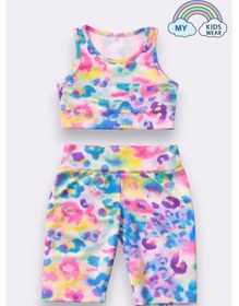 Resim My Kids Wear Kız Çocuk Çok Amaçlı Batik Desenli Mayo & Spor Takımı 12428 Antrasit - Gri Melanj 