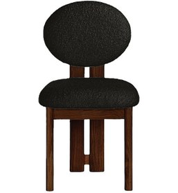 Resim Coco İskandinav Teddy Natural Ahşap Bohem Sandalye Ceviz - Antrasit 