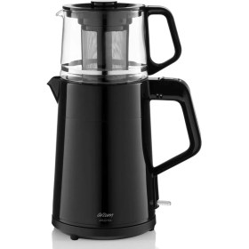 Resim Arzum AR3134 Dreamtea 1650 W Siyah Çay Makinesi 0,5 L Cam Demlik ve Bakır Gövde ile 