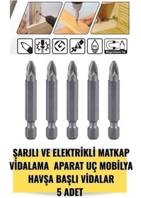 Resim KL HOME 5 ADET - Pz1 Boy= 50 Mm BİTS UÇ- ŞARJLI ELEKTRİKLİ MATKAP VİDALAMA APARATI 