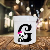 Resim Genel Markalar Panda Desenli G Harfi Baskılı Seramik Şık Küllük 