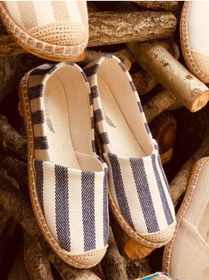 Resim çetin ayakkabı Eser Kadın Yazlık Günlük Lacivert Çizgili Spor Şık Espadril Ayakkabı 