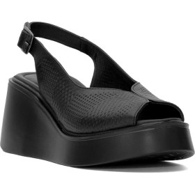 Resim Pierre Cardin PC-54587 Kadın Hakiki Deri Dolgu Topuk Sandalet Siyah 