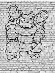 Resim Opencart Blastoise Pokemon Duvar Heykeli 2d Sadece Plastik Aparattır 
