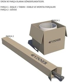 Resim vinner Conic Gold Kaplama Paslanmaz Metal Tek Ayaklı Lambader - Hasır Gri VNRCONICNEWGLD019 