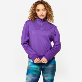 Resim Kadın Fitness/Kardiyo Uzun Kollu Sweatshirt - Mor - 120 