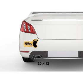 Resim Etiketgraf Arabada Bebek Var Araba Sticker 