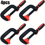 Resim 4 Adet 17.78 cm Bar Kelepçe Seti, 4 Adet Çelik F Kelepçesi Hafif Hizmet Tipi, Yük Sınırlı, Ahşap İşleri, Metal İşçiliği, DIY için 