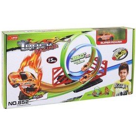 Resim 360 Derece Döner Parkurlu Yarış Seti 15 Parça Renkli 