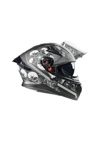 Resim Pilot Snake Sv Matt Skull Full Face Kapalı Kask Siyah 