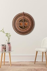 Resim Dark Flamingo El Yapımı Üç Boyutlu Ahşap Afrika Güneş Maskesi Duvar Süsü 50 x 51 