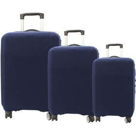 Resim My Lacivert Valiz Kılıfı / Bavul Koruyucu Örtüsü Büyük, Orta, Kabin Boy Set Lacivert 