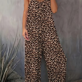 Resim Moda Baskılı Kolsuz Tulum 