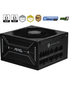 Resim MSI Msı Mag A1000GLS Pcıe5 1000W 80+Gold Full Modüler Power Supply 