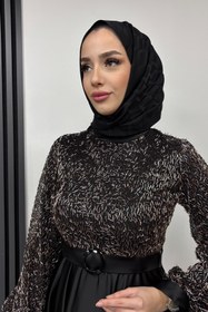Resim Tesettür Diyarı Kadın Üstü Boncuk Mihret İşleme Abiye 