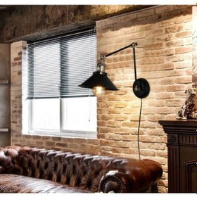 Resim Mylights Akrobat Fişli Anahtarlı Duvar Aplik Mafsalı Gareketli Siyah 