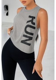 Resim Ghassy Co. Kadın Run Nefes Alabilir Koşu Egzersiz Kolsuz Spor Atlet Açık Gri 