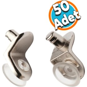 Resim Nzb Raf Pimi L Tip Vantuzlu Cam Ahşap Metal Raf Tutucu Çivisi Mobilya Dolap Pimi (50 Adet) 