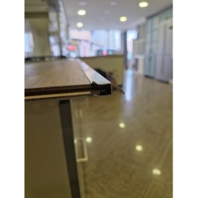 Resim Parke Bitim Çıtası Geçmeli Kanatlı U Model Alüminyum Profil 90 Cm/3 Adet. 