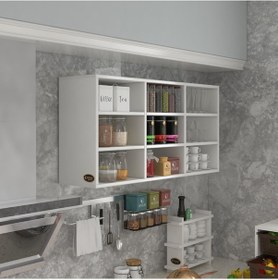 Resim Kenzlife Hazır Mutfak Hortus22 Byz 060 120 22 Banyo Dolabı Raflı Kapaksız Arkalıklı 